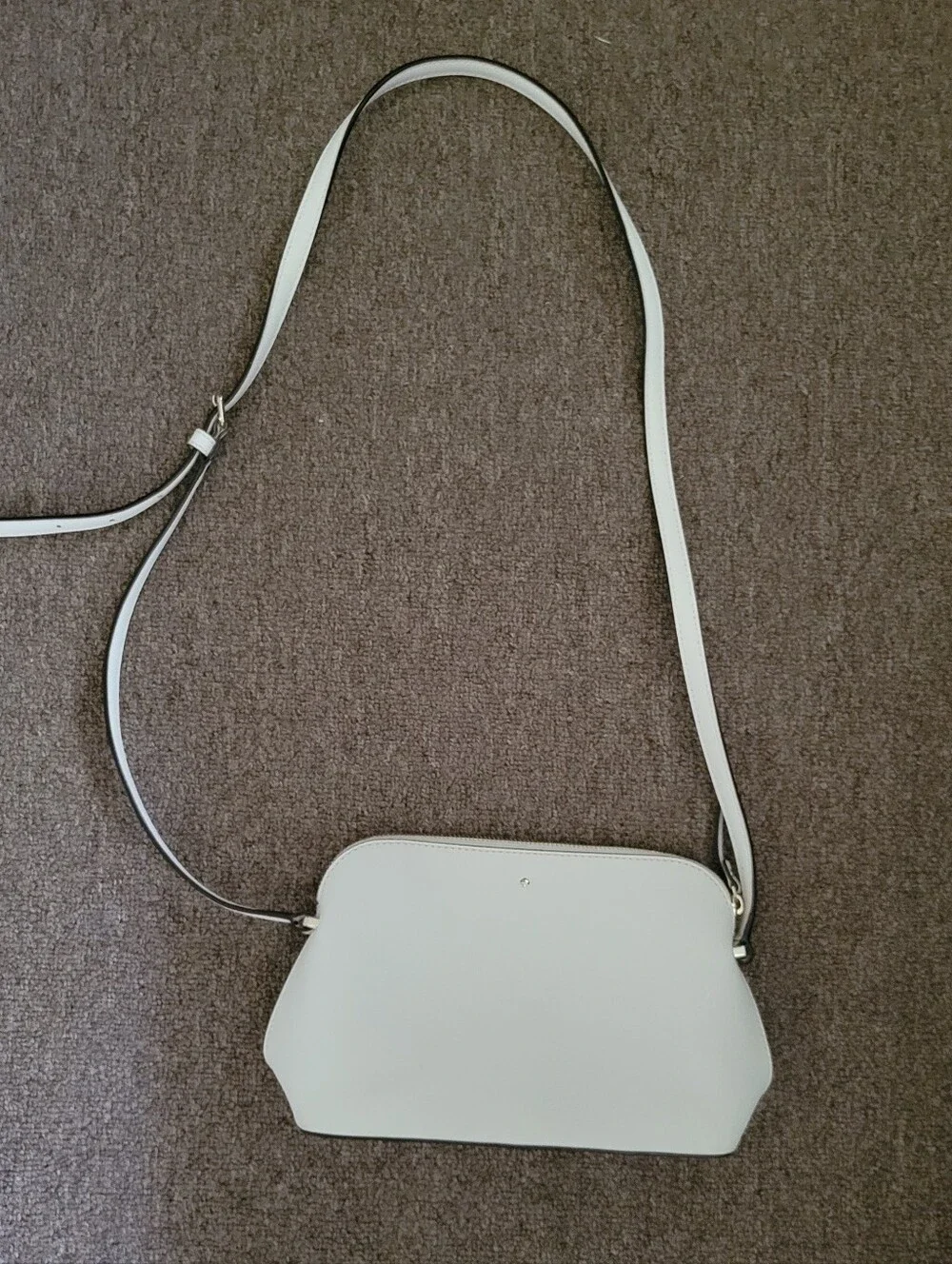Super Cute Kate Spade White with Golden Tan interior Crossbody Handbag Purse
